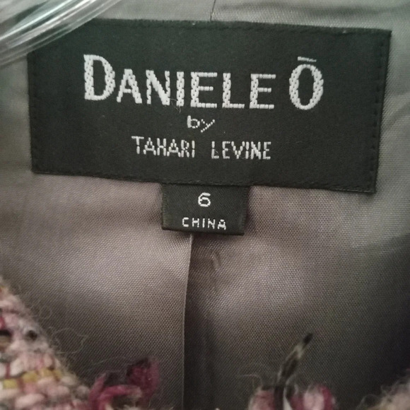 Danielle O by Tahari Levine Multicolor Wool Blend Tweed Blazer Size 6 - Picture 10 of 11